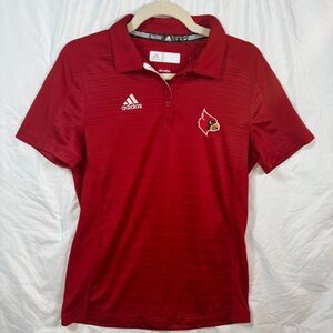 Adidas Womens Louisville Cardinals NCAA Medium Red Baseball Polo Shirt NWT
